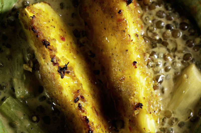 Curry de lentilles au céleri et à l’ananas