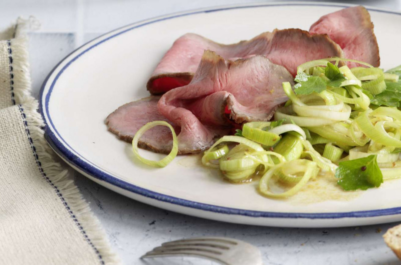 Salade de poireaux et rosbif
