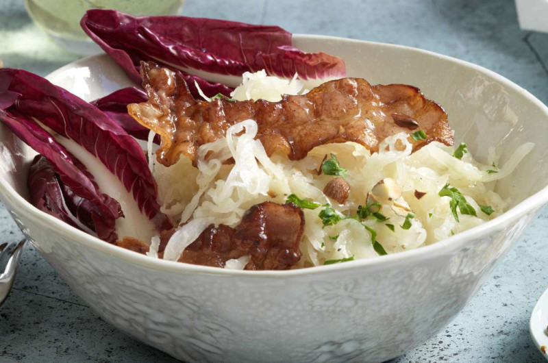 Salade de choucroute avec lard