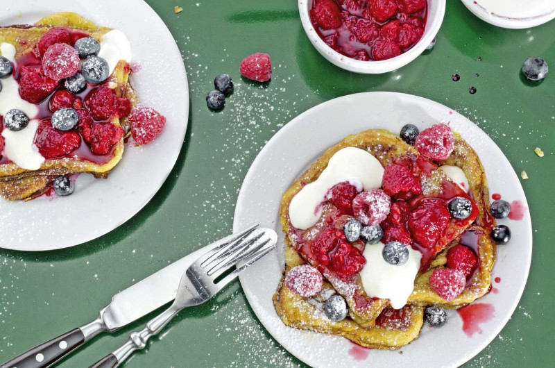 Pain perdu aux framboises