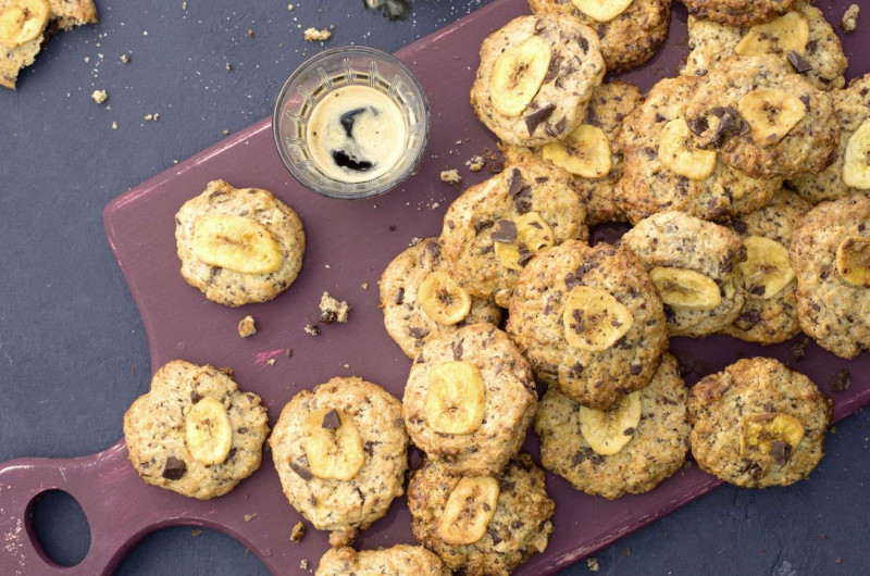 Cookies au chocolat et à la banane