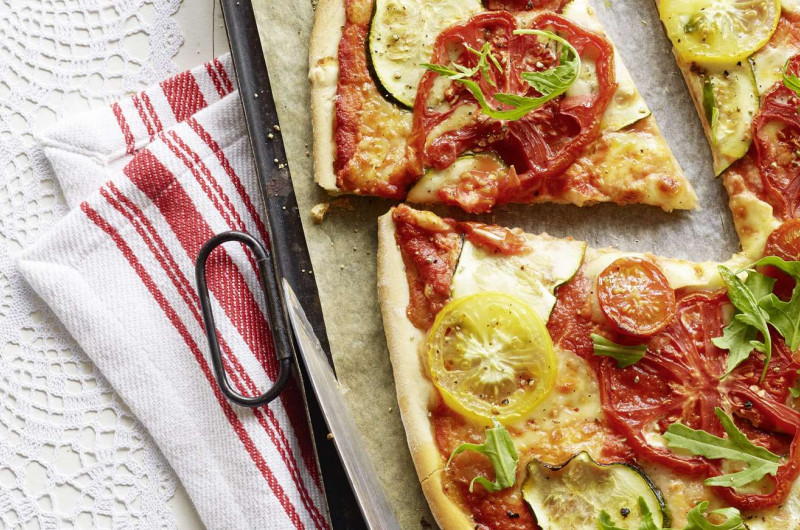 Pizza végétarienne à la roquette
