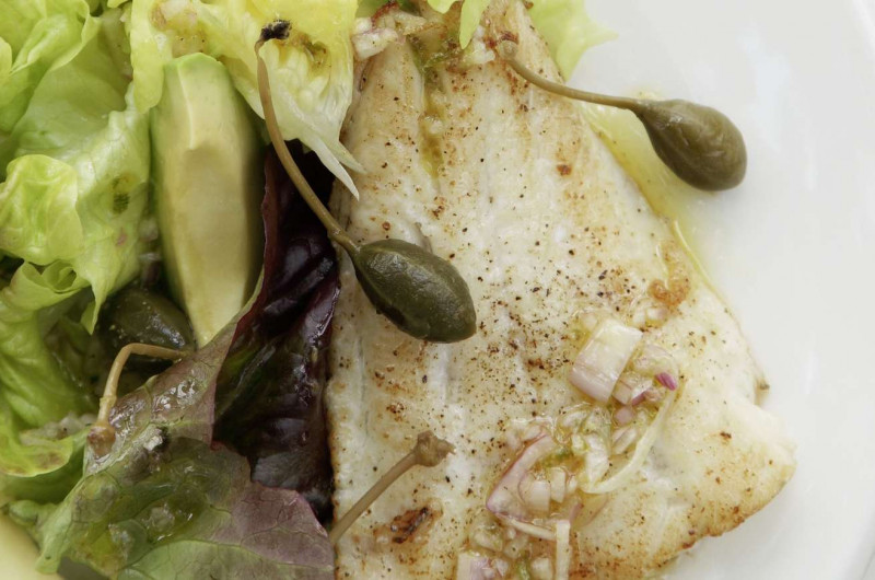 Filet de sandre avec vinaigrette au citron vert