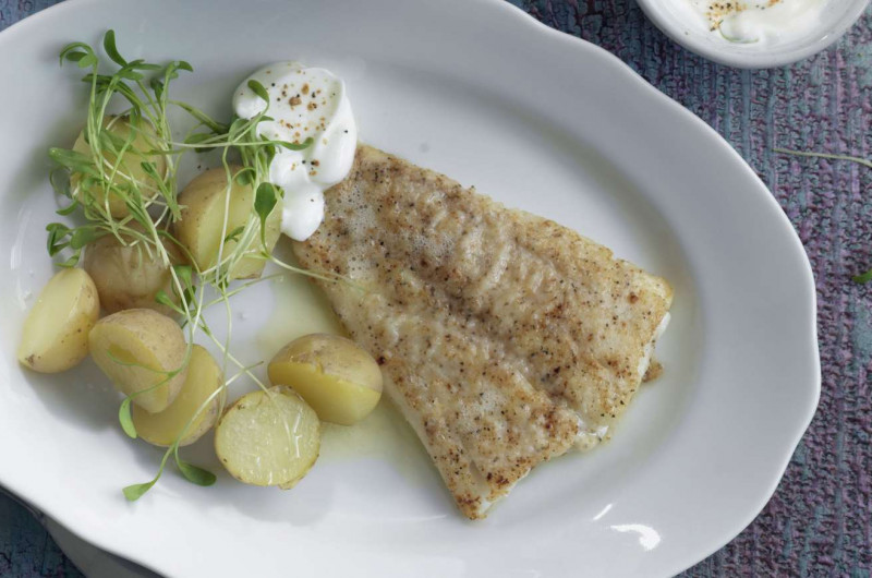 Cabillaud avec pommes de terre et cresson