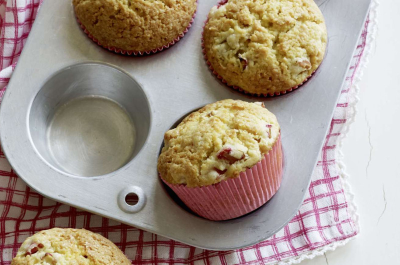 Muffin au gingembre et à la rhubarbe