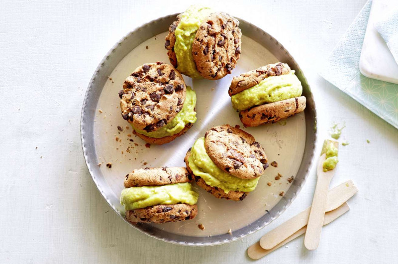 Sandwichs de crème glacée au matcha