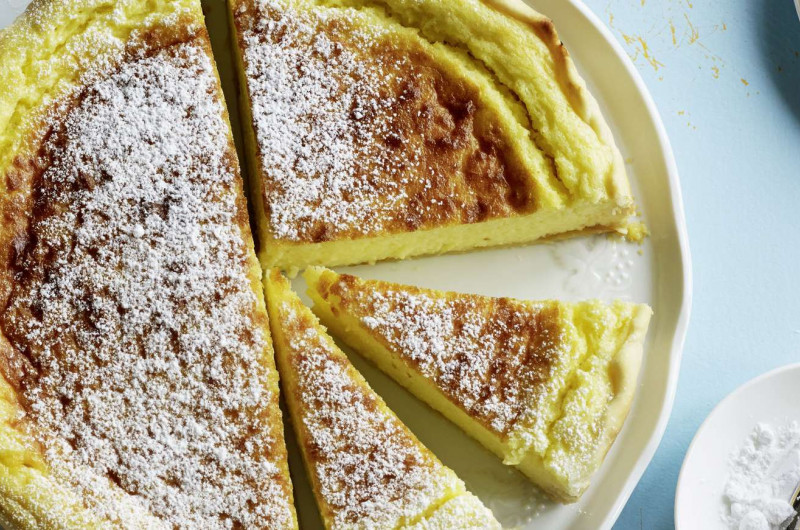 Gâteau à la semoule avec confiture d’abricots
