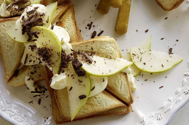 Croque à la crème de macadam et au chocolat
