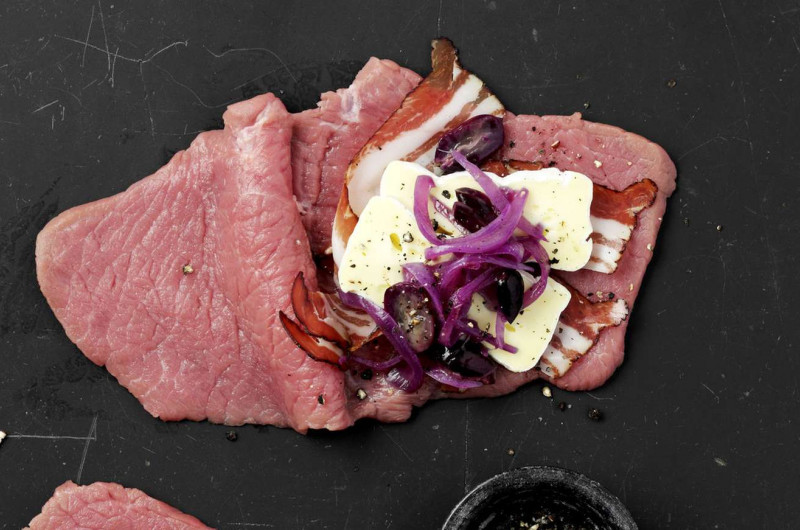 Cordon-bleu au lard, à l’oignon et au raisin