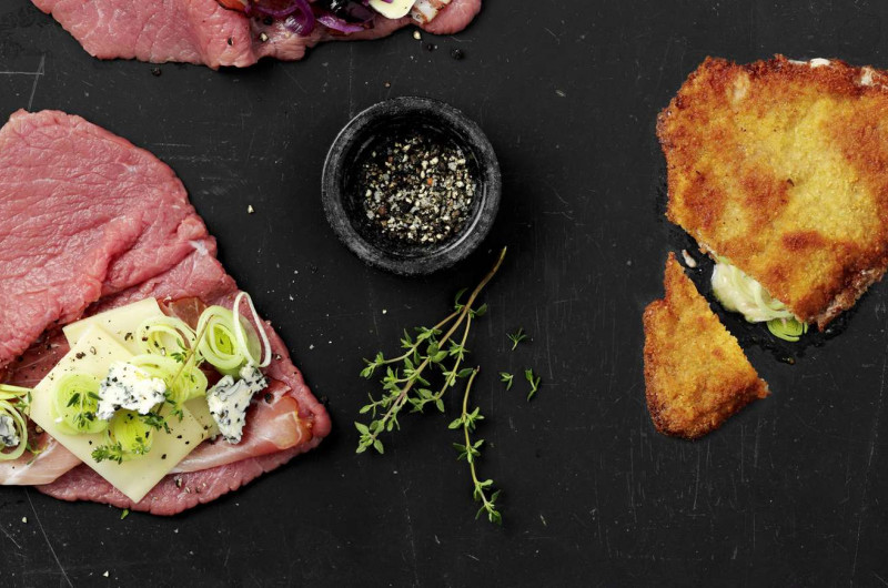 Cordon-bleu au jambon et au poireau