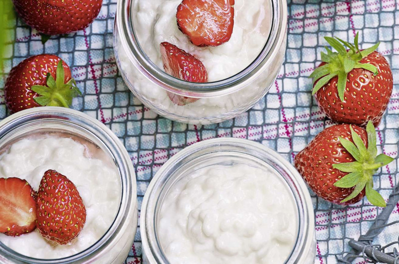 Riz au lait aux fraises