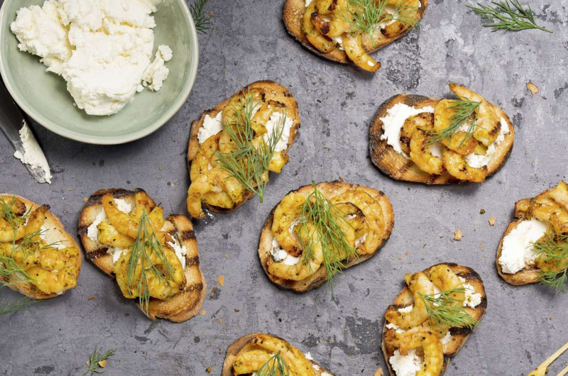 Crostini aux crevettes