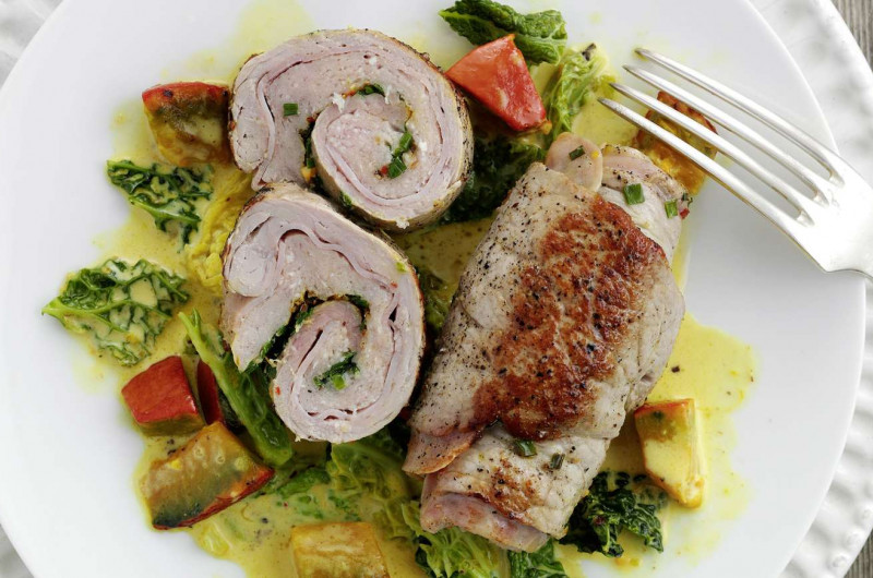 Paupiettes de veau sur légumes au curry