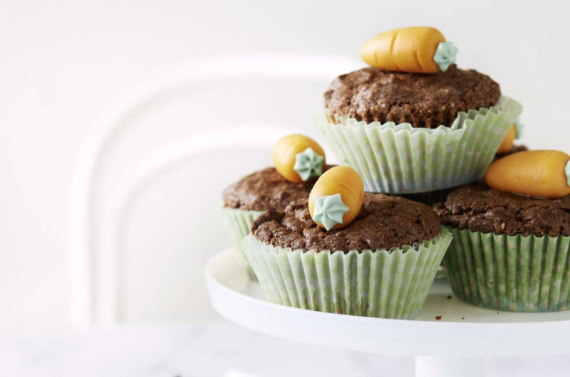 Muffins au chocolat avec abricot et carotte