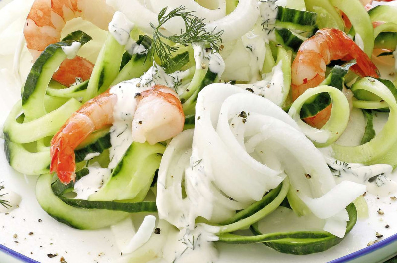 Cocktail de légumes aux crevettes