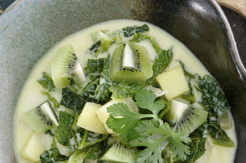 Curry vert aux kiwis et aux coriandre