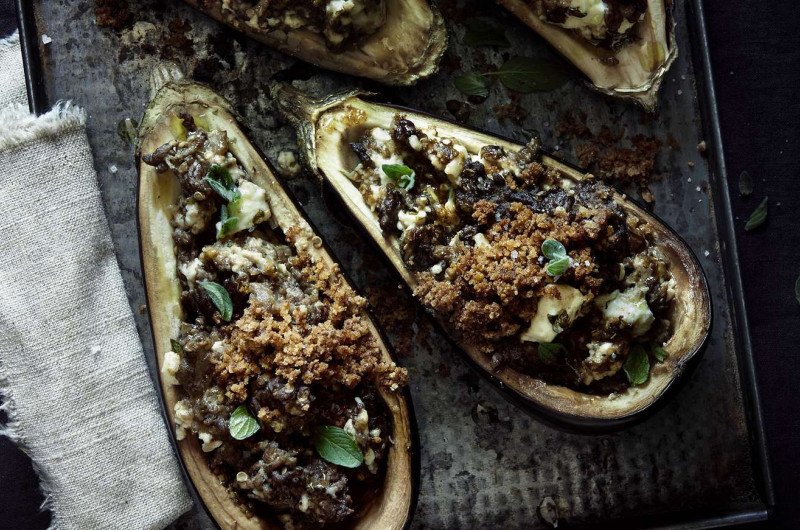 Aubergines farcies à la viande hachée d’agneau