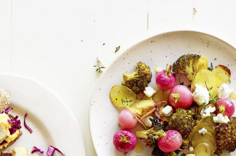 Légumes rôtis avec fromage de chèvre
