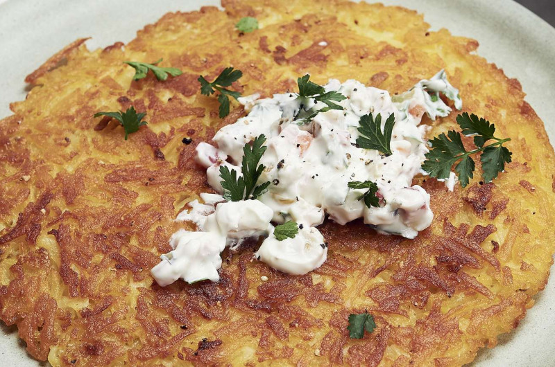Rösti avec séré aux légumes au vinaigre