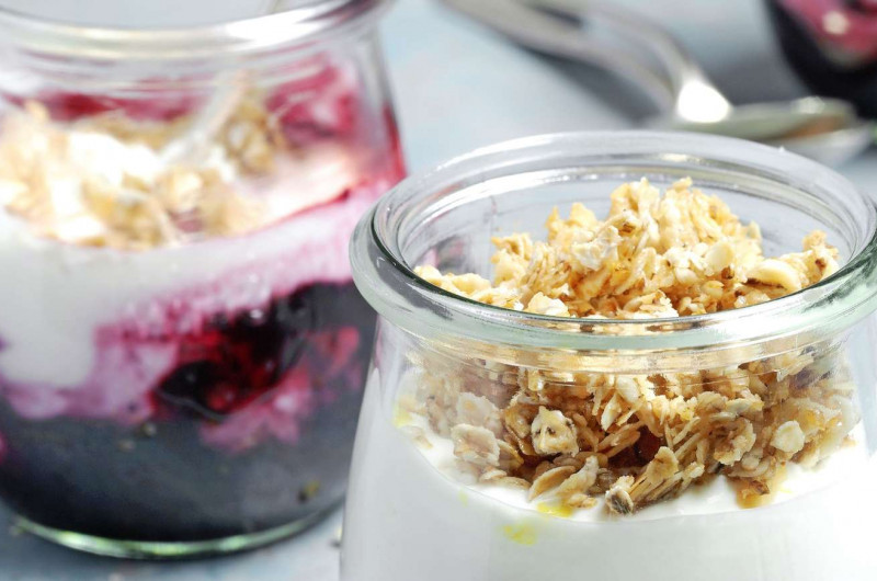 Bircher aux myrtilles en petit pot