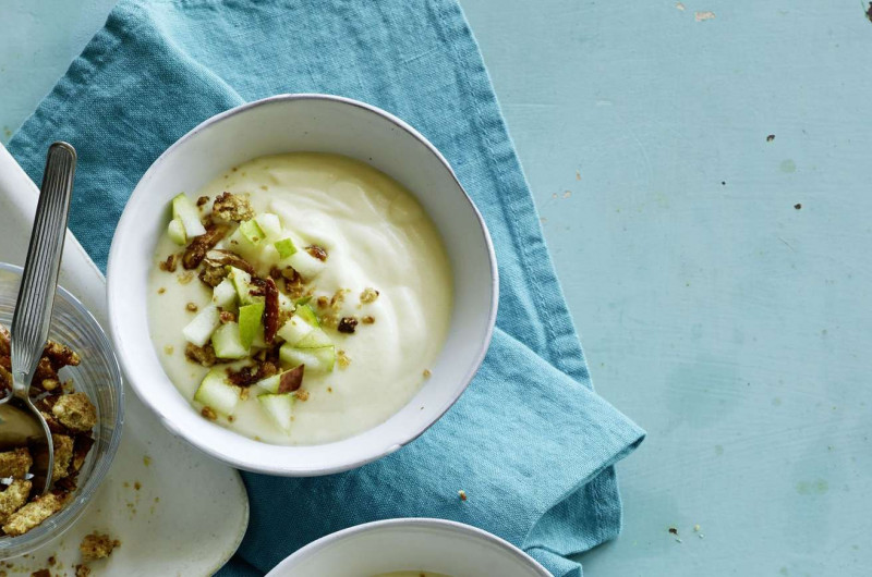 Crème à la poire avec croquant Blévita