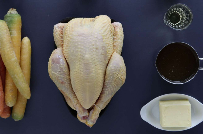 Poulet de grain poêlé