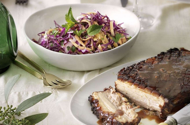 Poitrine de porc braisée