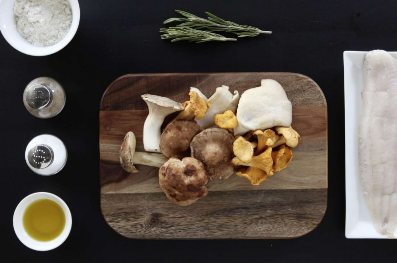 Lanières de sandre et variation de champignons