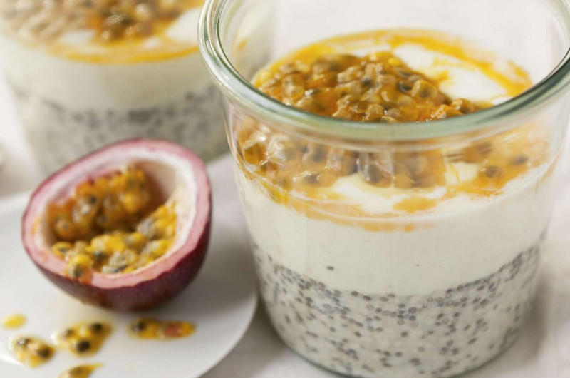 Pudding au quinoa avec fruit de la passion