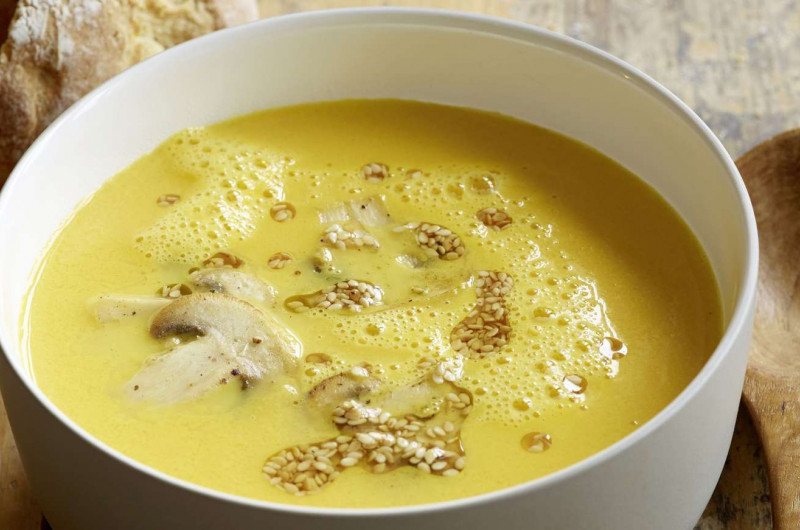 Velouté aux carottes avec champignons