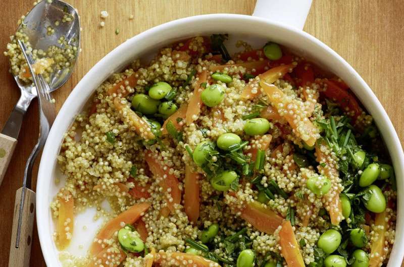 Quinoa aux carottes avec edamame