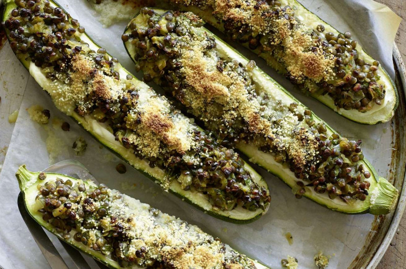 Courgettes farcies aux lentilles