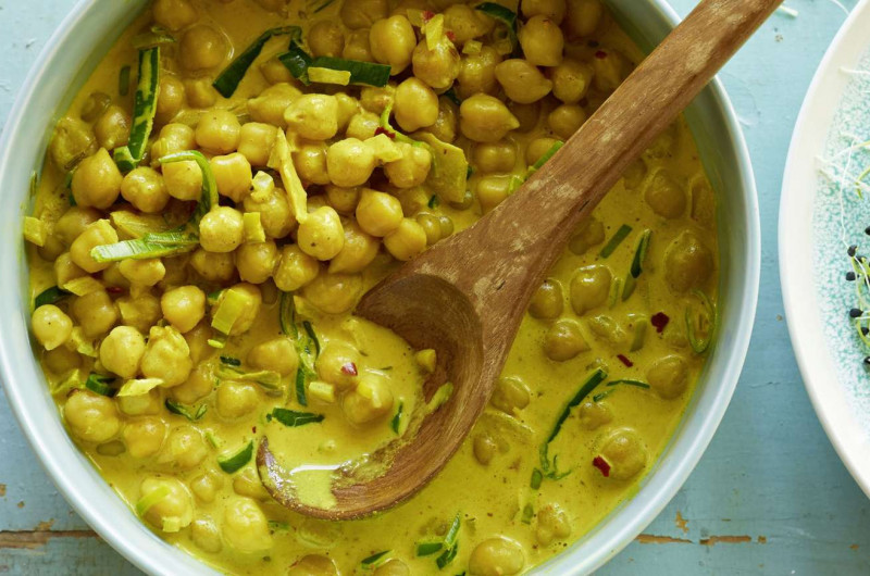 Pois chiches au curry jaune