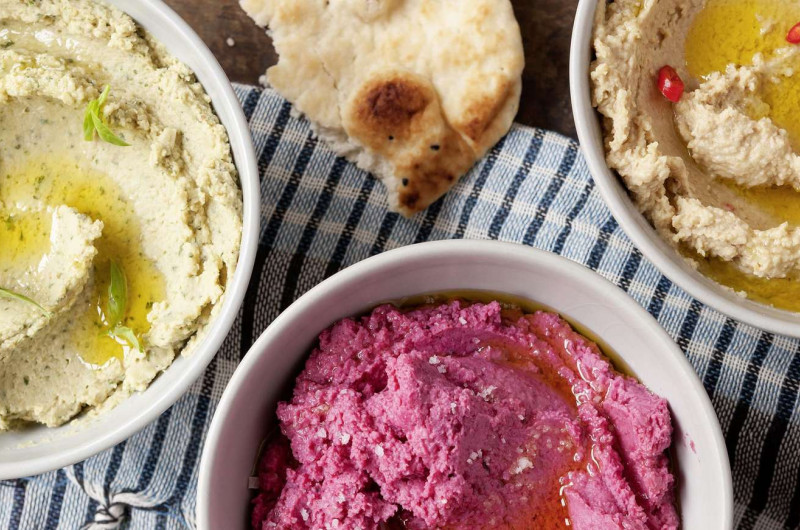 Houmous décliné en trois arômes