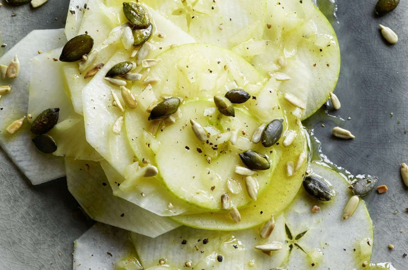 Carpaccio de colrave avec graines