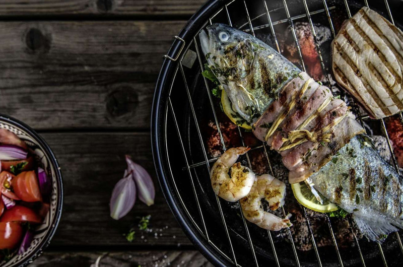Truite aux herbes avec lard