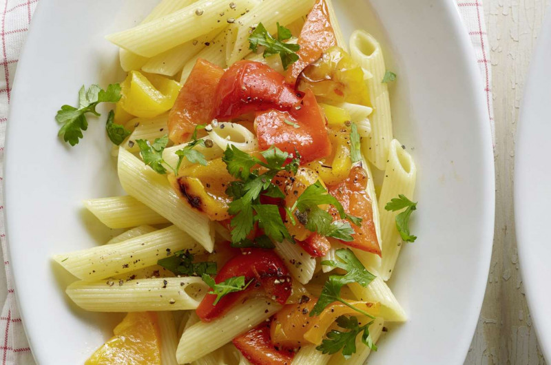 Penne rigate avec poivrons grillés