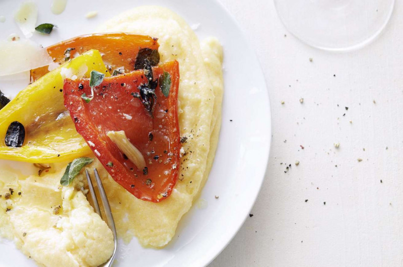 Polenta avec légumes rôtis
