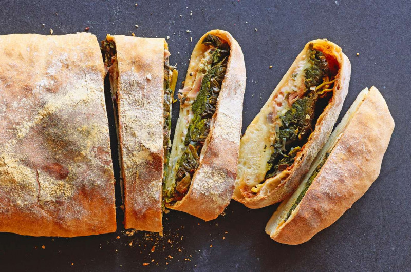 Calzone aux épinards avec burrata
