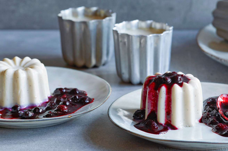 Pudding végan aux noix de cajou et aux myrtilles