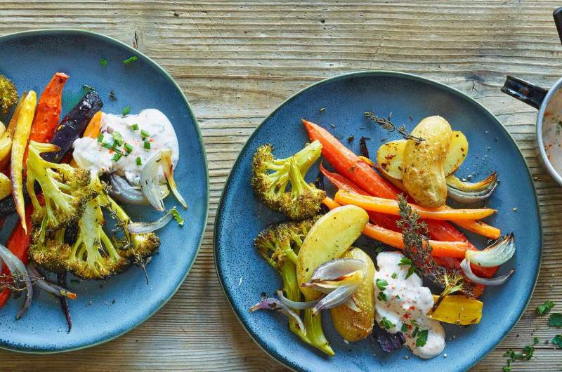 Légumes au four avec séré aux fines herbes