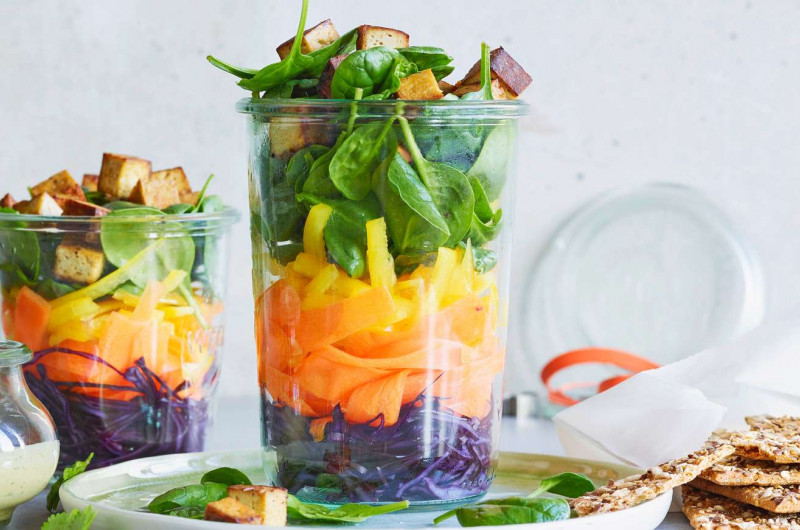Salade au tofu en bocal