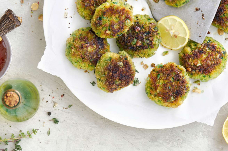 Galettes de poisson et de crevettes avec crunch au wasabi