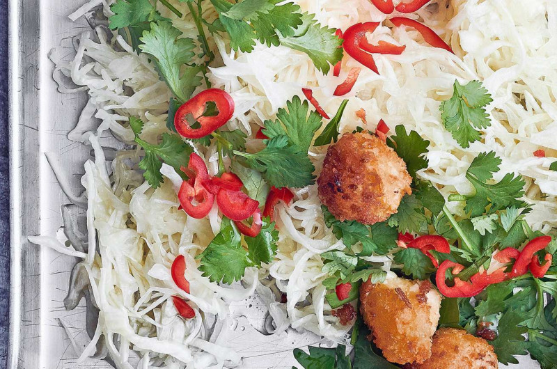 Salade de chou blanc avec mozzarelline