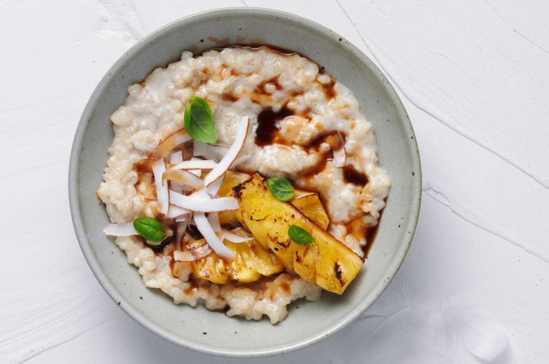 Riz au lait avec ananas