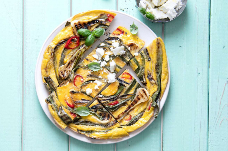 Frittata aux oignons nouveaux
