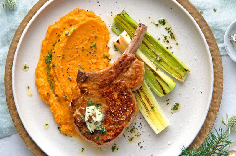 Côtelette de veau aux poireaux
