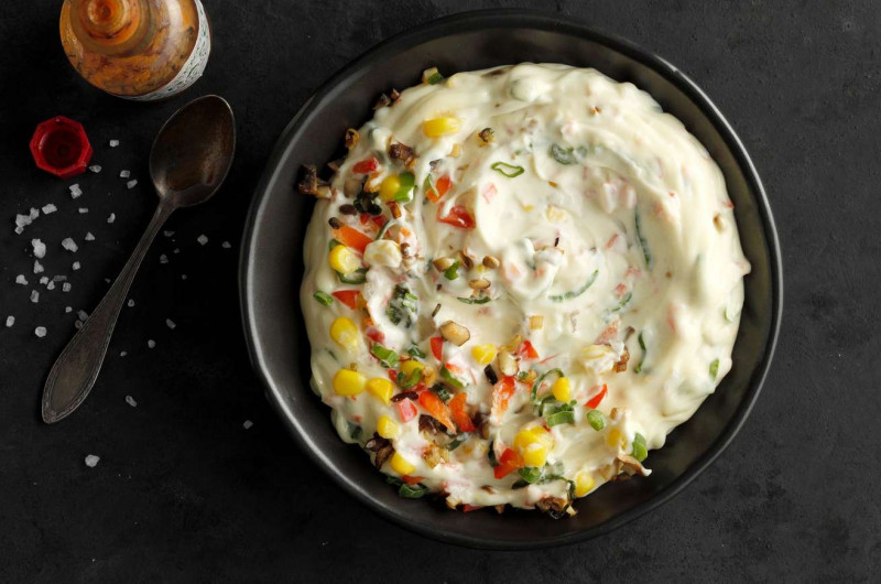 Mayonnaise au maïs et aux champignons