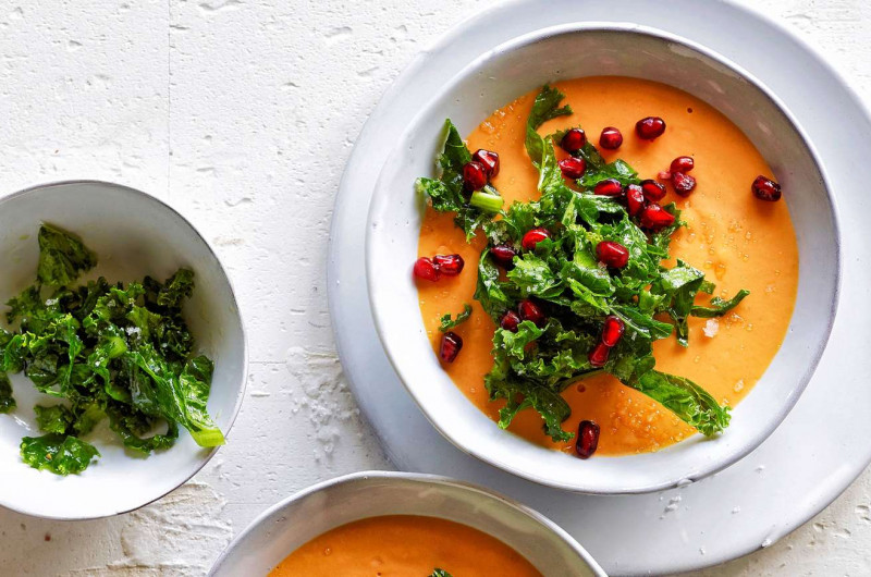 Mousse de courge avec chou kale