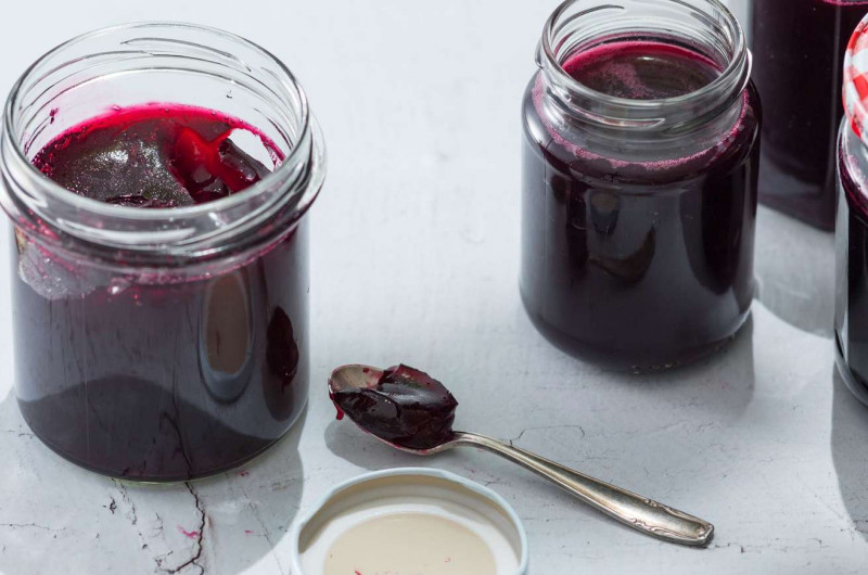 Gelée de jus de raisin au vin rouge